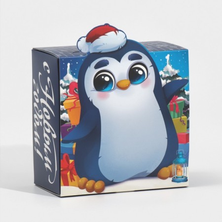Folding box "Penguin", 15 x 15 x 8 cm, new year