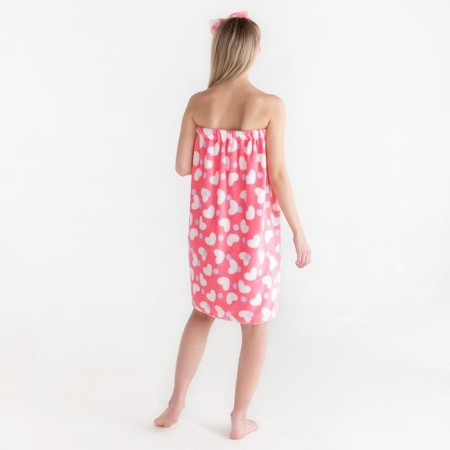 Set for a bathhouse and bathroom Ethel "Hearts" towel-Pareo 75*120 cm+bandage-3