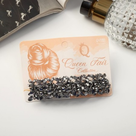 Halfish hair clip "Grace" Direct branches, 9 cm, silver-2