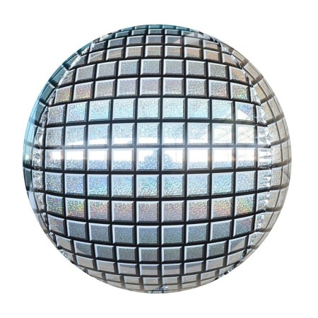 Foil ball 24 "3D sphere, holography, silver color