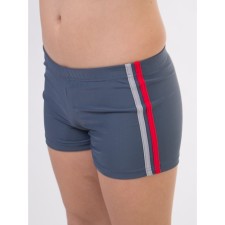 Bathing panties for boys, height 122-128 cm, graphite, gray, red color