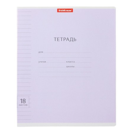 A notebook of 18 sheets in the Erichkrause line "Visio classic", cover coated cardboard, an offset block 100% whiteness, mix-2