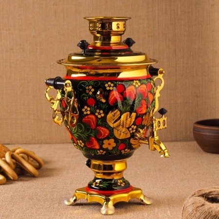 Samovar "Khokhloma", Stocky, 3 l, electric-1