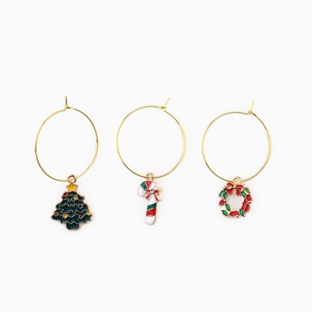 Decoration for the glass New Year's "New Year will give a fairy tale" 3 pcs, diameter 3 cm-3