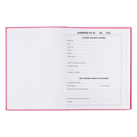 Universal diary for grades 1-11, "plain red", solid cover 7BC, matte lamination, selective varnish, 40 sheets-4