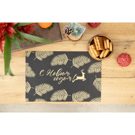 New Year's napkins on the table "New Year", 4 pcs, serving, 45 × 30 cm, black color-7
