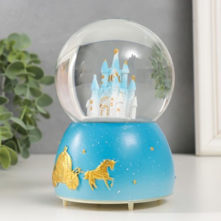 Souvenir polystone water ball light, music "Castle for Princess/Prince" MIX 8x8x11.5 cm-5