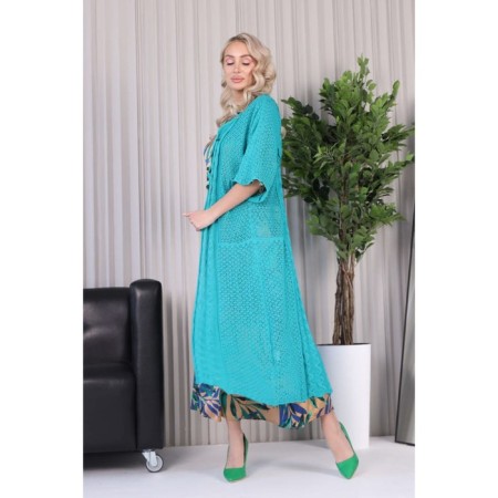 Cardigan female, size 42, green color-5