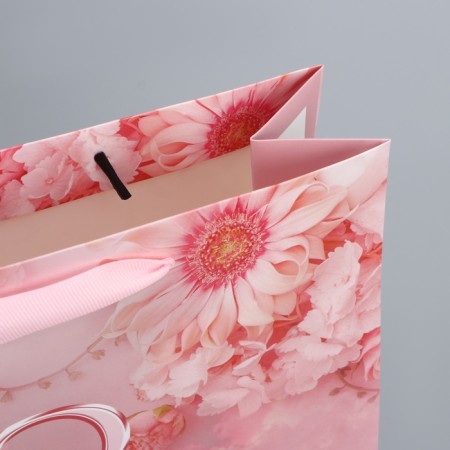 Gift Package laminated, packaging, “since March 8”, flowers, m 30 x 26 x 9 cm-4