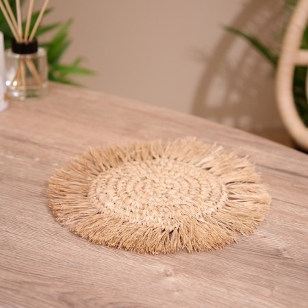 Wicker rug round 25x25 cm, sisal-1
