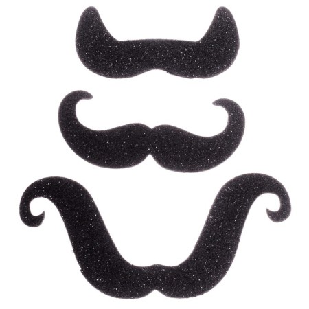 Carnival mustache on a sticky base, set of 3 pcs., Types mix