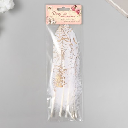 Decorative goose "Web" white with gold h = 15-20 cm-2