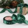 Satin tape "Christmas tree toys", 25 mm, 23 ± 1 m, dark green color No. 49