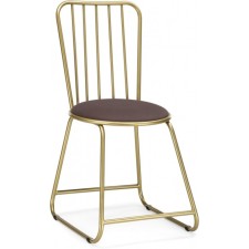 Stol on a metal frame lyrion metal/velor, gold/cocoa 44x52x86 cm