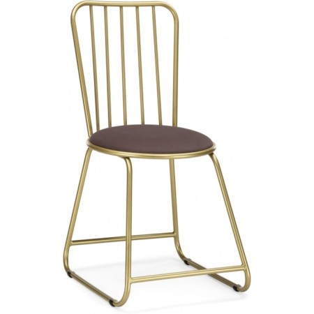 Stol on a metal frame lyrion metal/velor, gold/cocoa 44x52x86 cm