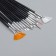 A set of brushes for building and design of nails, 15 pcs, 19 cm, black color