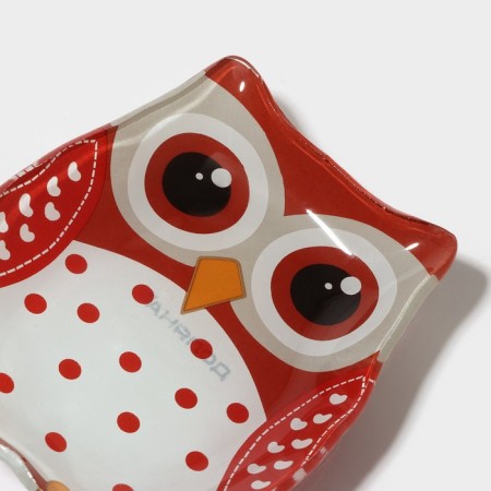 Glass Superior Superior “owl”, 45ml, 10 × 8 × 1.5 cm, red color-4