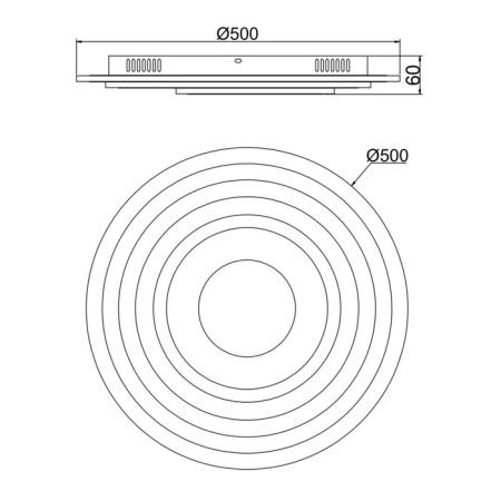 Freya FR6014CL-L98W Melody, 500x500x60 mm ceiling lamp, LED, 98W, 7600LM, white color-1