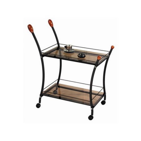 Serving polo table, 750x420x820, black/tinted glass-2