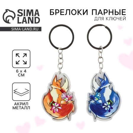 Key keychain 2 pcs "Foxes"