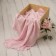 Knitted blanket, size 80x100 cm, pink color