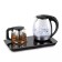 Tea kit KitFort KT-6609, glass, 1.7/1 l, 2200 W, adjustment T °, ​​display, black