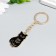 Metal keychain, enamel "Black cat" 10.5x2.5 cm