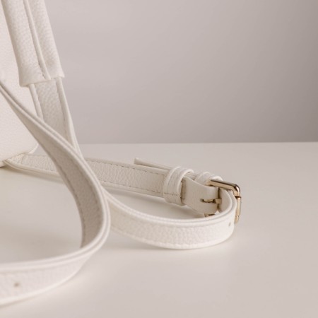 A backpack with a zipper, Textura, external pocket, white color-6