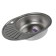 Kitchen sink "Vladiks", cut, with a siphon, 57x45 cm, right, stainless steel 0.6 mm