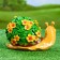Garden figure "Carved Snail", yellow flowers, 20x11x12cm