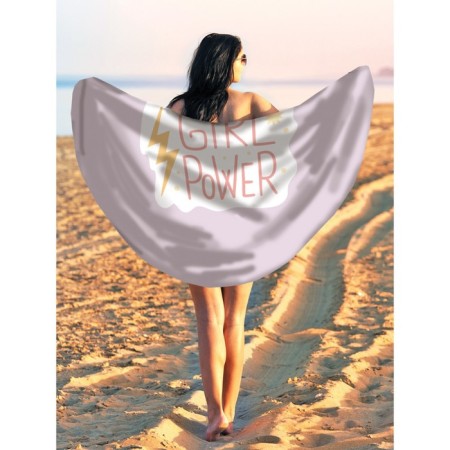 Pareo and beach rug "Girl Power", D = 150 cm