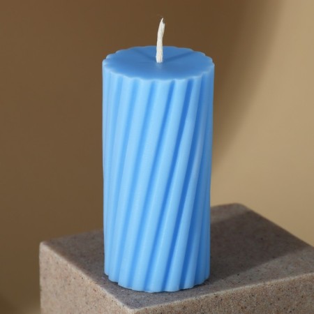 Interior candle "twisted", blue-1