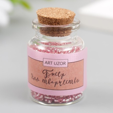 12/0 round beads in the bottle "Pink" transparent-color 20 g