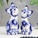 Souvenir "Cat with a cat", 2 pcs, gzhel