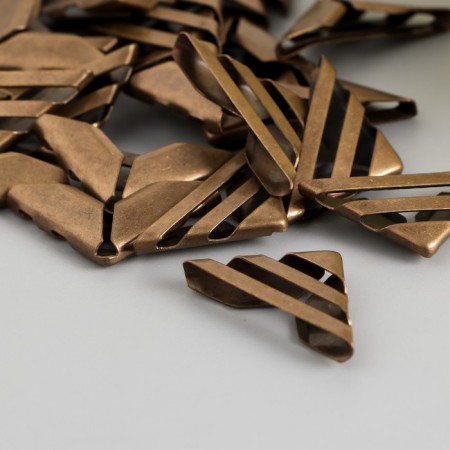 Corner for notebooks, antique bronze 1.6x1.6 cm