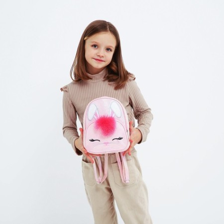 Baby backpack for girls with sparkles "Bunny"-5