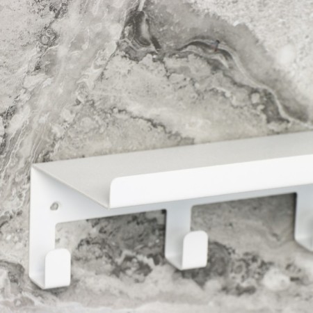 Shelf with hooks "Loft Art", 35 × 10 × 6.5 cm, white color-4