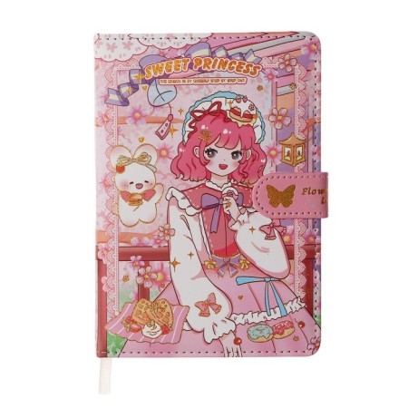 Gift notebook, A6+, 132 sheets, color block, with a curly knife, PVC cover, "anime", mix-3