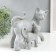 Souvenir Polystone "A cat with a kitten - a walk" Medallion heart, gray 17.5x9.5x19 cm