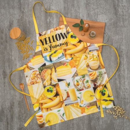 Apron "Ethel: Yellow" 70x60 cm, 100% cotton, sarzha 190 g/m²