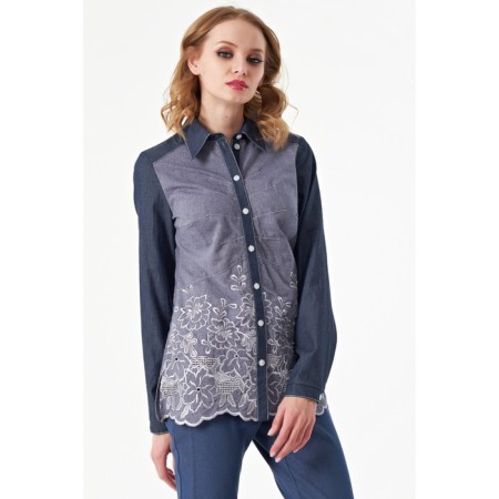 Female shirt, size 48, blue, blue color