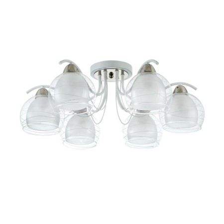 Freya FR5052-CL-06-W Nikki, 630x630x220 mm ceiling lamp, E27, 6x60W, white color-1