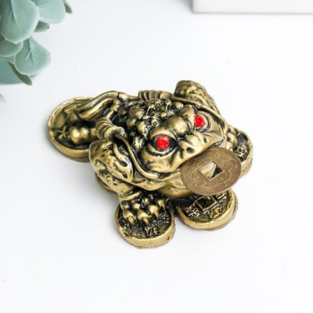 NECKE Bronze "Toad on Coins" 4 x 7 x 5.5 cm-4