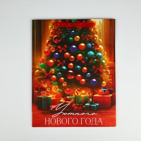 Laminated vertical "Cozy New Year", Christmas tree, l 31 x 40 x 11.5 cm, New Year-3