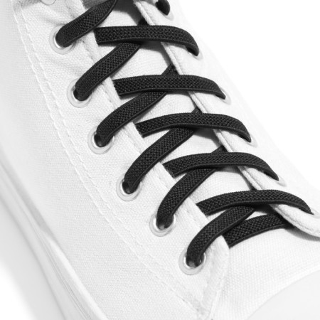 Shoes for shoes, steam, flat, with a latch, elastic, 6 mm, 100 cm, black color-4