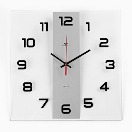 Wall clock, interior "strip", silent, 35 x 35 cm
