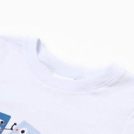 Set for the boy "Geometric figures" (T-shirt/shorts), white/orange color, height 116-122 cm-1
