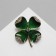 Brooch "Clover" for good luck, the color is white-green in gold