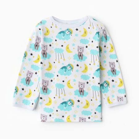 Longsliv children "Bear on the Cloud", white color, height 86 cm