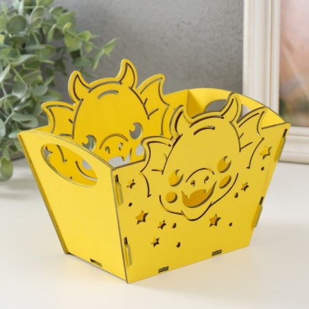 Basket-chip "Dragon Muzzle" yellow 18x12x14.5 cm (set of 5 parts)